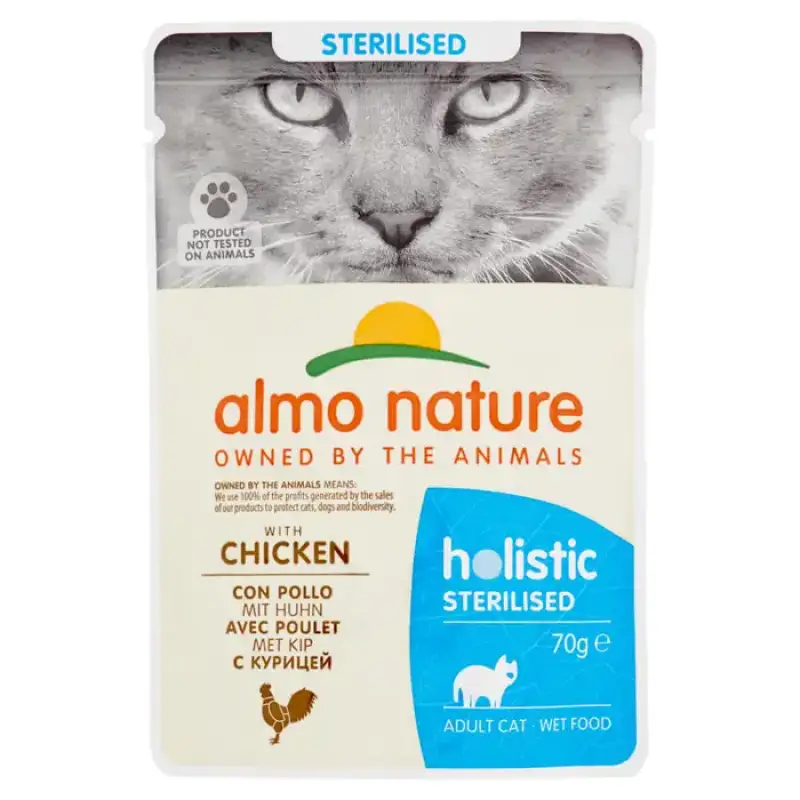 Almo Nature Holistic Sterilized Adult Cat with Pui 70 g Bax 30 buc.